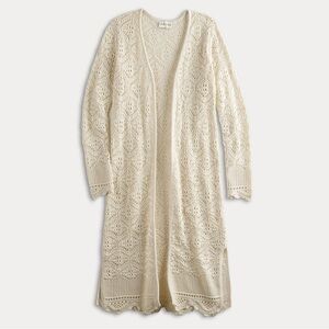Freshman 1996 Crochet Duster Cardigan